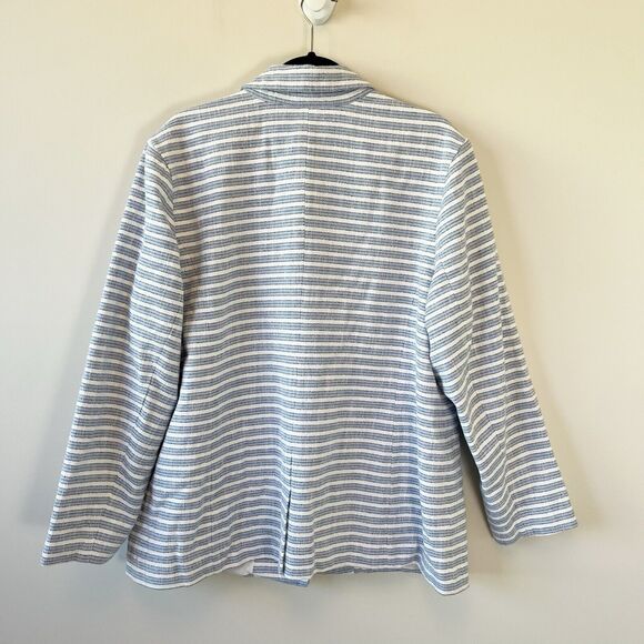 J. Jill Modern Spectator Blazer Blue White Striped Women’s Size 2X NWT’s $159 - Picture 9 of 15